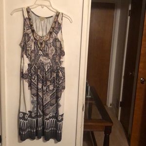 Women preowned Brown & Printed Dress Size L